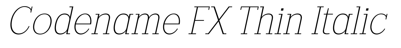 Codename FX Thin Italic